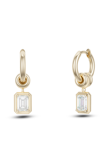 Zahra Emerald Cut Hoop Earrings