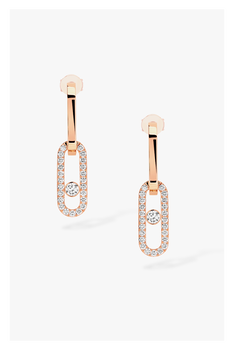 Move Link Earrings in Pink Gold