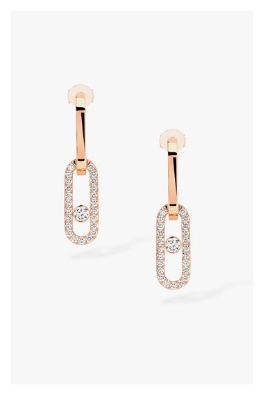 Move Link Earrings in Pink Gold