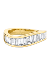 Baguette Diamond Wave Ring