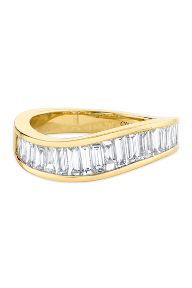 Baguette Diamond Wave Ring