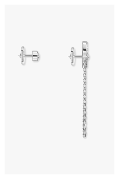 Move Uno Chain and Stud Earrings in White Gold