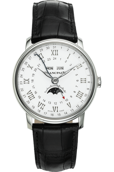Villeret Complete Calendar Moonphase GMT Stainless Steel Automatic