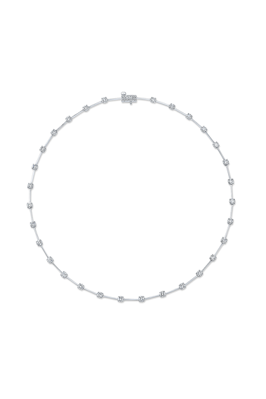 Bar Necklace in White Gold