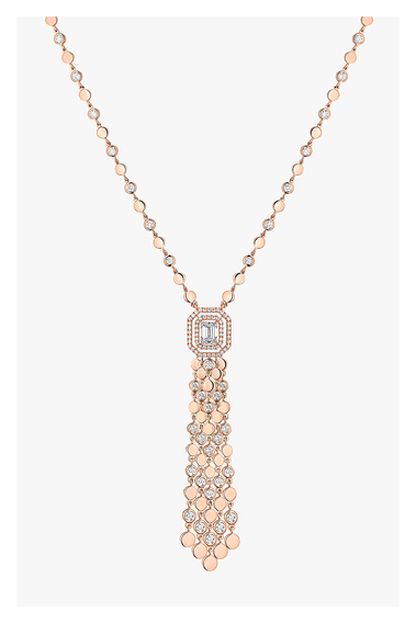 D-Vibes Tassel Necklace in Pink Gold