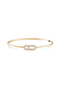 Move Uno Flex Pav&eacute; Bangle in Yellow Gold Size M