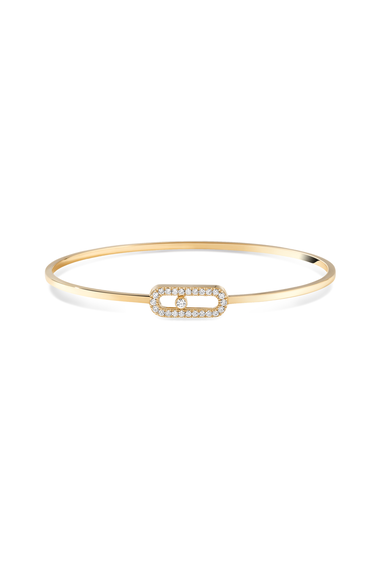 Move Uno Flex Pav&eacute; Bangle in Yellow Gold Size M