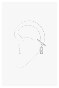 Move Uno Single Clip Earring in White Gold