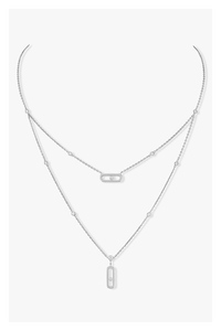 Move Uno 2-row Necklace in White Gold