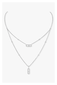 Move Uno 2-row Necklace in White Gold