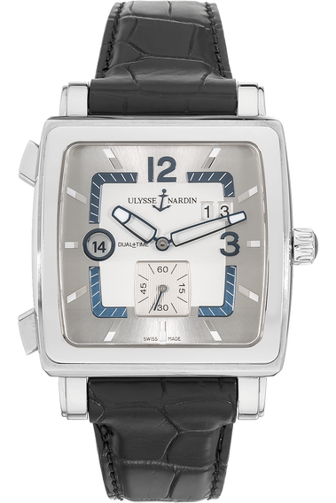 Quadrato Dual Time Stainless Steel Automatic