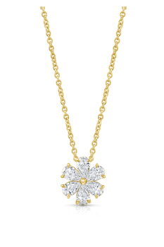 Flower Pendant Necklace 0.65 ct
