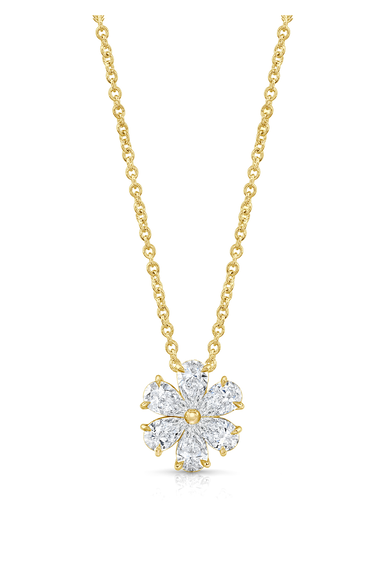 Flower Pendant Necklace 0.65 ct