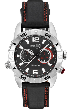 Men&#39;s Steel Day Date Black Subdial Dial Strap