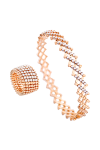 Serafino 7-row Ring Bracelet in Pink Gold