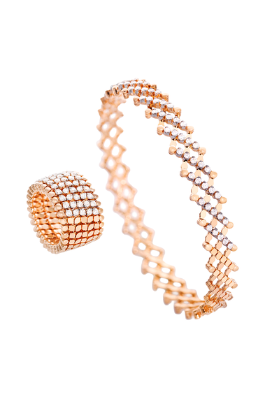 Serafino 7-row Ring Bracelet in Pink Gold