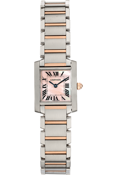 Tank Francaise Rose Gold and Stainless Steel Quartz