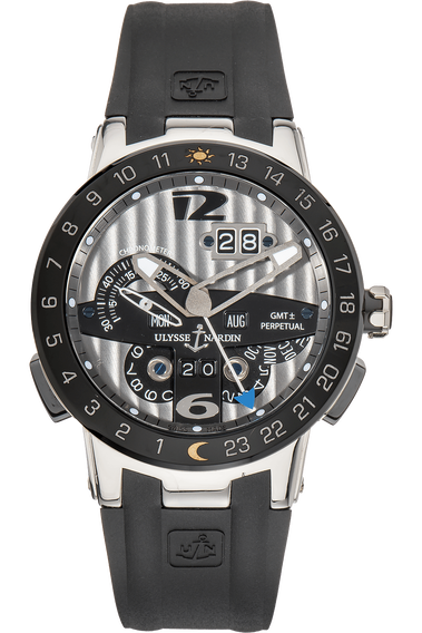 Pre Owned Ulysse Nardin El Toro GMT Perpetual Calendar Ceramic and Platinum Automatic
