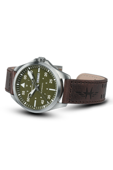 Khaki Aviation Pilot Day Date Auto