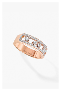 Move Noa Pavé Ring in Pink Gold Size 54