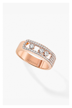 Move Noa Pav&eacute; Ring in Pink Gold Size 54