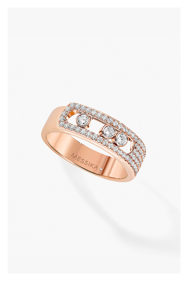 Move Noa Pav&eacute; Ring in Pink Gold Size 54