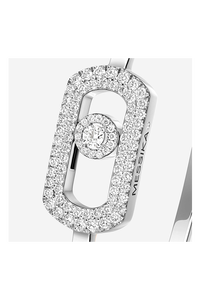 So Move Pavé Bangle in White Gold Size L