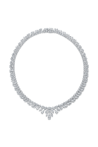 Various Cut Diamond Necklace in White Gold