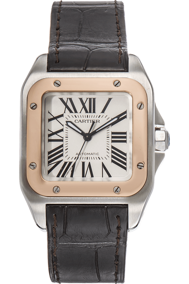 Santos 100 Rose Gold and Stainless Steel Automatic