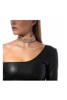 Move Link 3-Row Choker in Yellow Gold