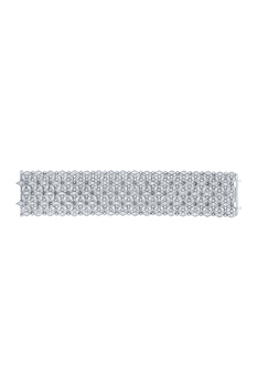 Wide Diamond Bracelet in White Gold