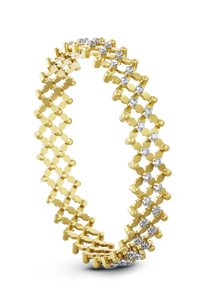 Serafino Alternato 7-row Ring Bracelet in Yellow and White Gold