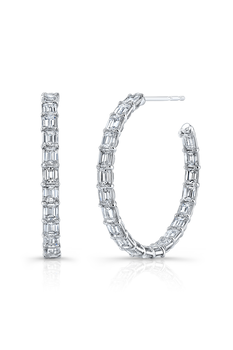 Diamond Hoops in White Gold
