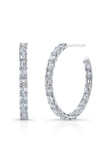 Diamond Hoops in White Gold