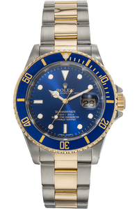 Submariner Swiss Made Dial Lug Holes Circa 1990 Yellow Gold and Stainless Steel Automatic