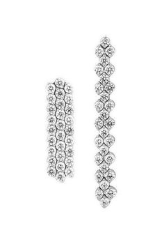 Brevetto 3-row Multi Size Earrings in White Gold