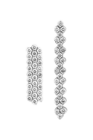 Brevetto 3-row Multi Size Earrings in White Gold