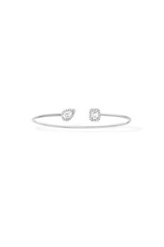 My Twin Toi &amp; Moi Bangle in White Gold Size M