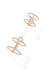 Move Uno Double Ring in Pink Gold