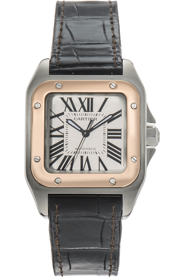Santos 100 Rose Gold and Stainless Steel Automatic