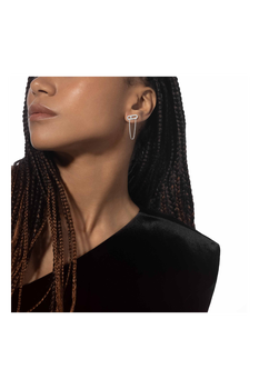 Move Uno Chain and Stud Earrings in White Gold