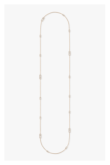 Move Uno Long Necklace in Pink Gold