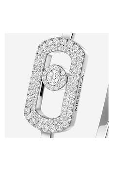 So Move Pav&eacute; Bangle in White Gold Size M