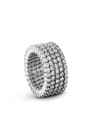 Serafino 5-row Ring Bracelet in White Gold