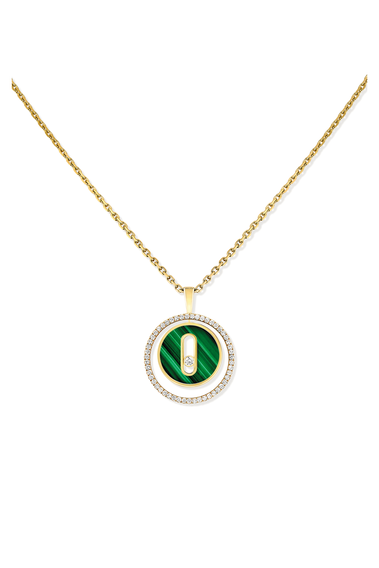 Lucky Move Malachite PM Pendant in Yellow Gold
