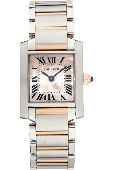 Tank Francaise Rose Gold and Stainless Steel Quartz
