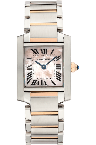 Tank Francaise Rose Gold and Stainless Steel Quartz
