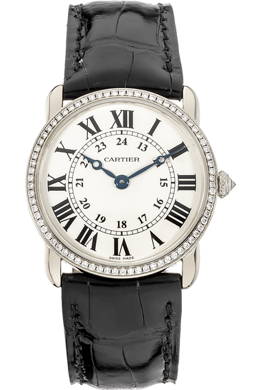 Ronde Louis Cartier White Gold Quartz