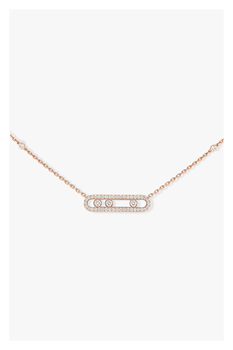 Baby Move Pav&eacute; Pendant in Pink Gold
