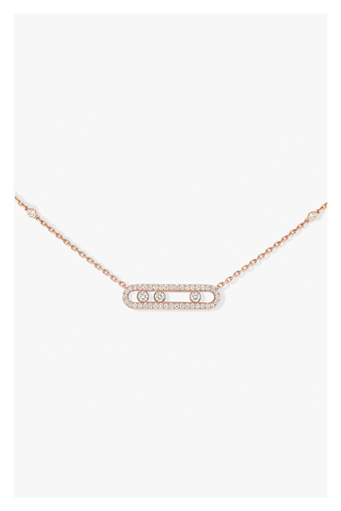 Baby Move Pav&eacute; Pendant in Pink Gold